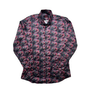 3-63 JARED LANG NWT Men's Dress Shirt Peacocks Multicolor L